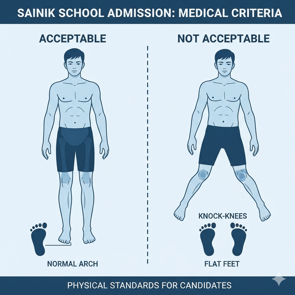 sainik school admission medical criteria